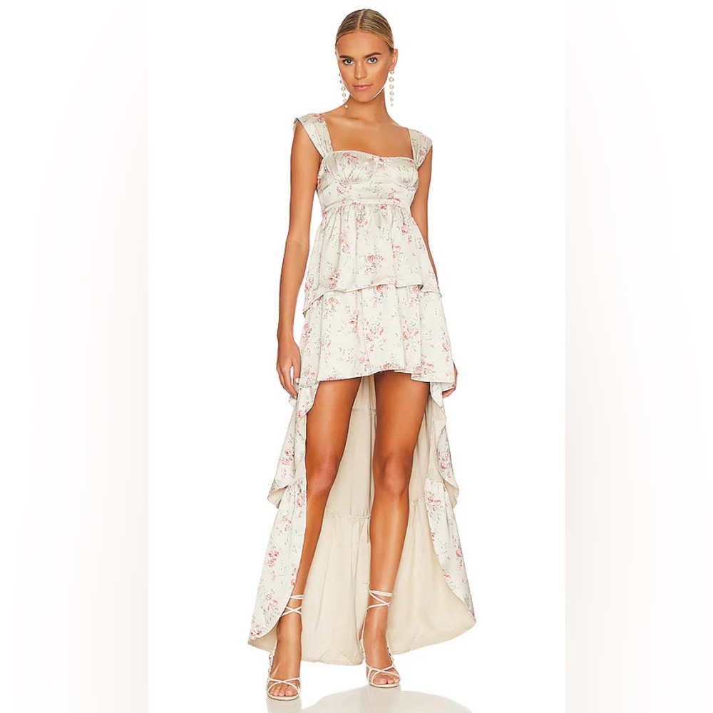 WeWoreWhat Corset High Low Maxi